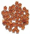 50 3x9mm Transparent Topaz Lustre Flower Spacer Beads